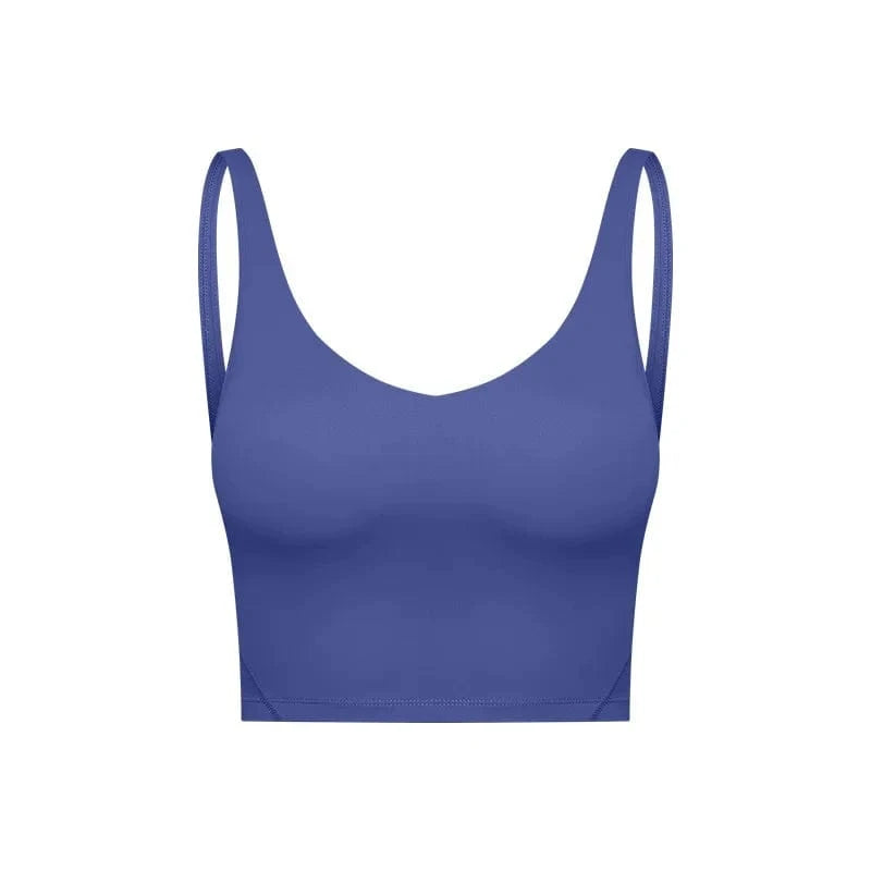 SHINBENE Women's V-neck Slimming Fitness Long-sleeve Padded Short-sleeve Sports Bra Yoga Bra Classic Athletic Tank Top - A-1 Thread Vault