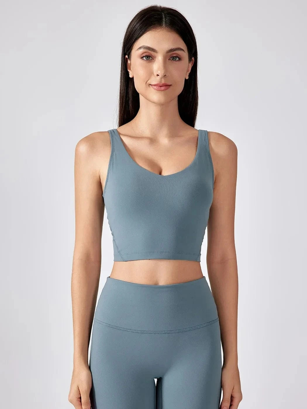 SHINBENE Women's V-neck Slimming Fitness Long-sleeve Padded Short-sleeve Sports Bra Yoga Bra Classic Athletic Tank Top - A-1 Thread Vault