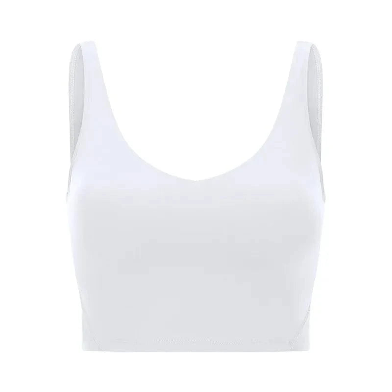 SHINBENE Women's V-neck Slimming Fitness Long-sleeve Padded Short-sleeve Sports Bra Yoga Bra Classic Athletic Tank Top - A-1 Thread Vault