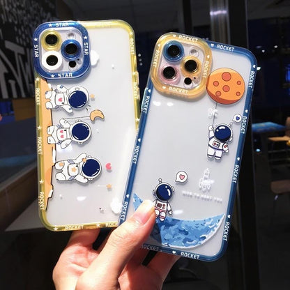 Shockproof Cartoon Astronaut iPhone Case - A-1 Thread Vault