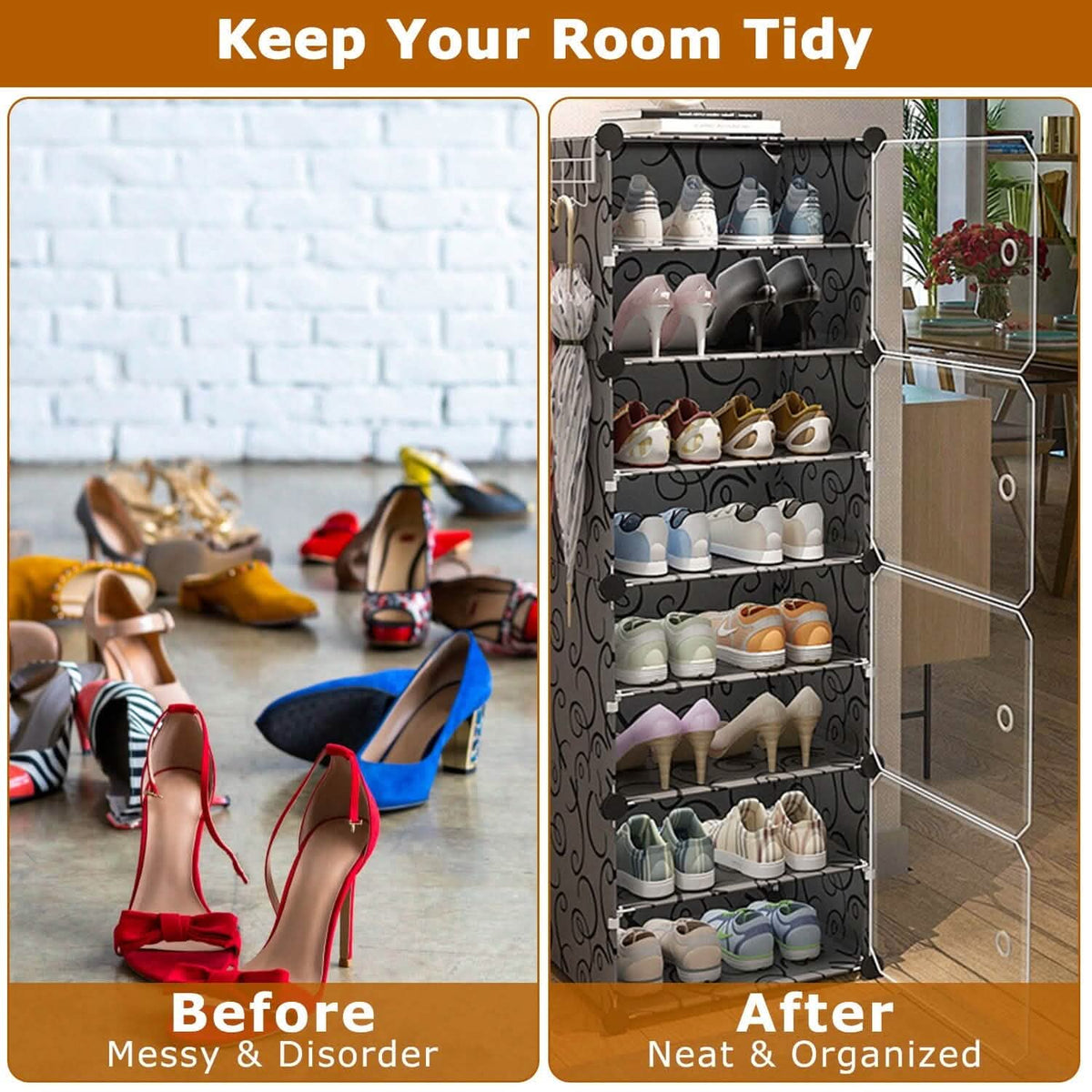 Shoe Rack Organizer with Transparent Doors - A-1 Thread Vault