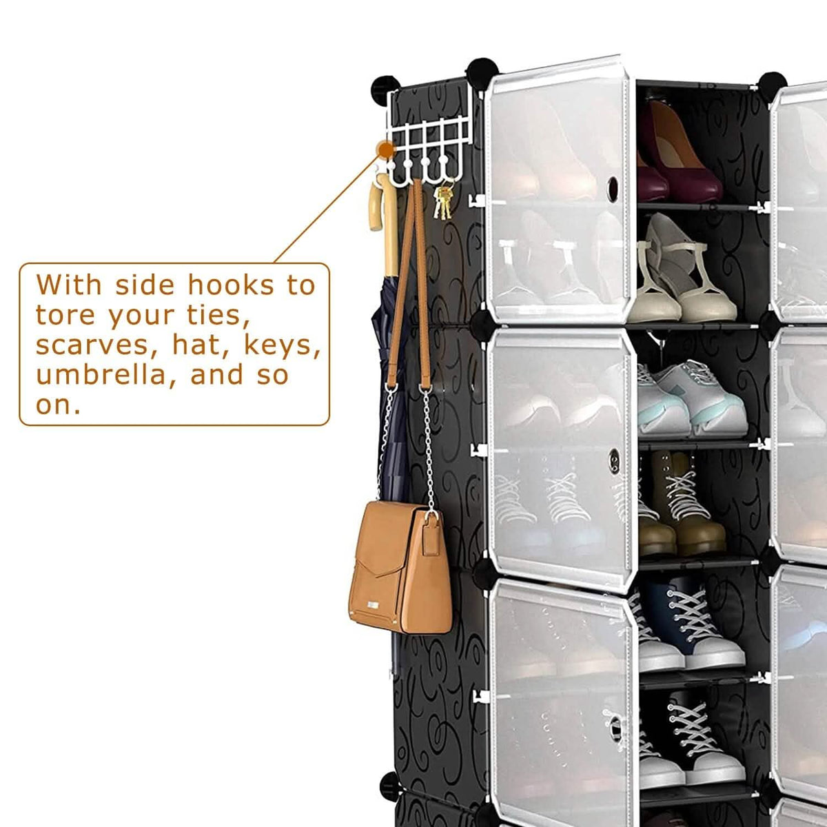 Shoe Rack Organizer with Transparent Doors - A-1 Thread Vault