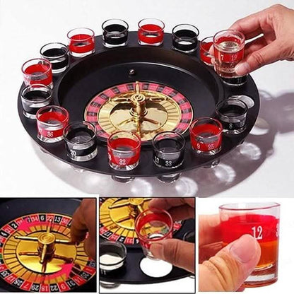 Shot Glass Roulette Set Novelty Drinking Game with 16 Shot Glasses - A-1 Thread Vault
