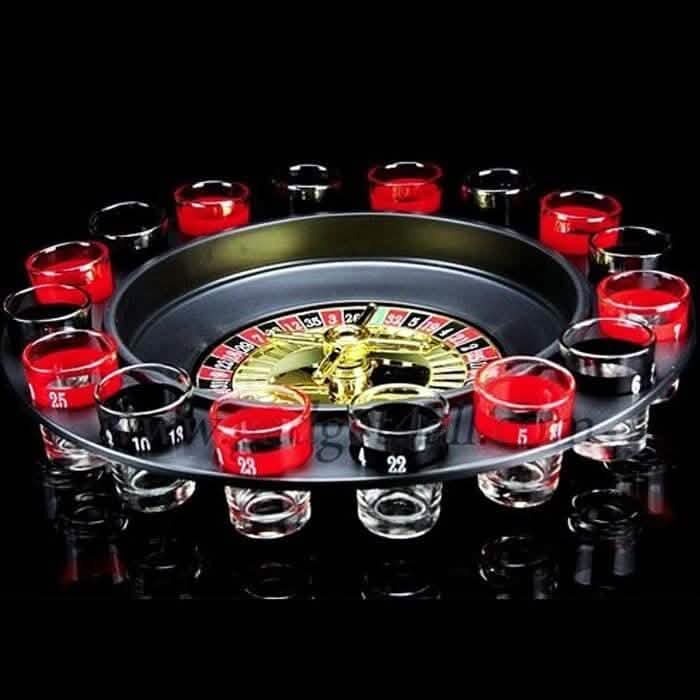 Shot Glass Roulette Set Novelty Drinking Game with 16 Shot Glasses - A-1 Thread Vault