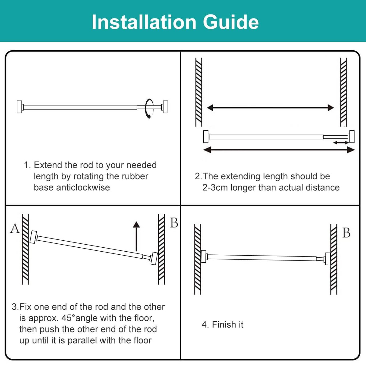 Shower Curtain Rod Adjustable Tension - A-1 Thread Vault