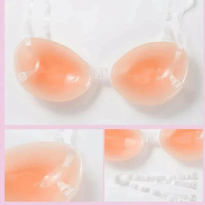 Silicone Bra Invisible Push Up Sexy Strapless Bra Stealth Adhesive Backless Breast Enhancer for Women Sticky Wedding Bikini Bras - A-1 Thread Vault