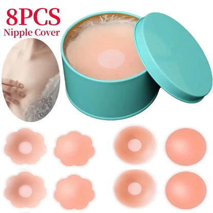 Silicone Nipple Cover Reusable Women Bra Sticker Breast Petal Strapless Lift up Bra Invisible Boob Pads Chest Pasties Intimates - A-1 Thread Vault