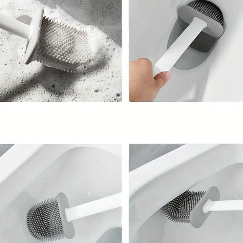 Silicone Toilet Brush with Long Holder Set - A-1 Thread Vault
