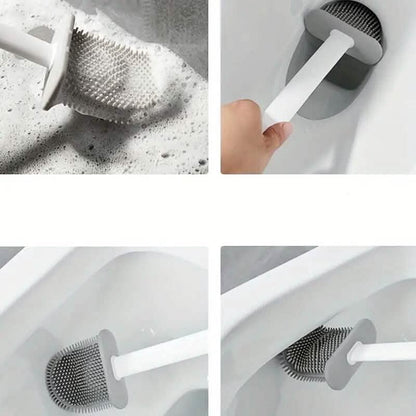Silicone Toilet Brush with Long Holder Set - A-1 Thread Vault