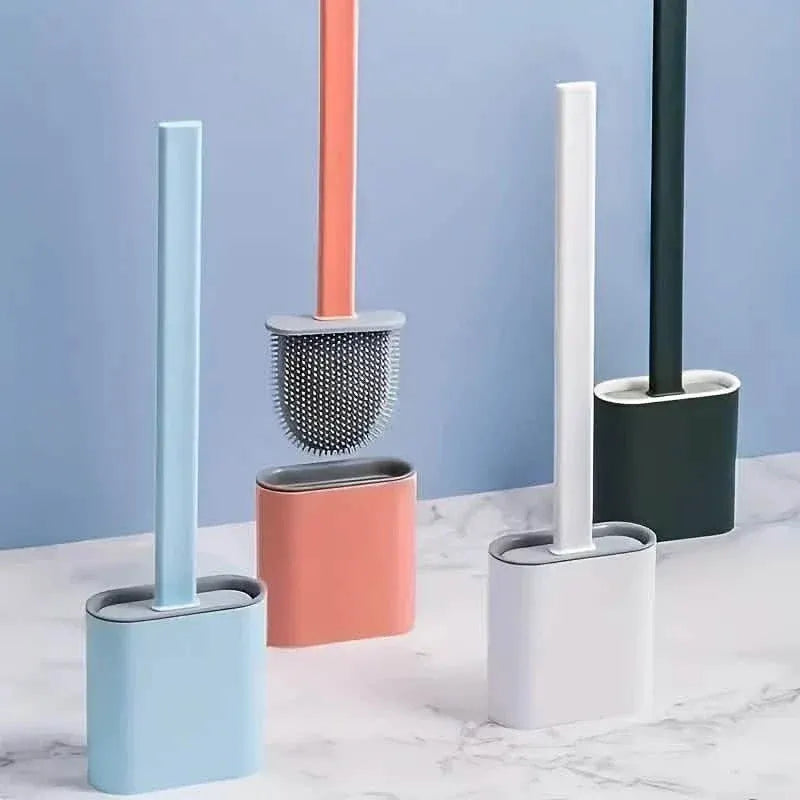 Silicone Toilet Brush with Long Holder Set - A-1 Thread Vault