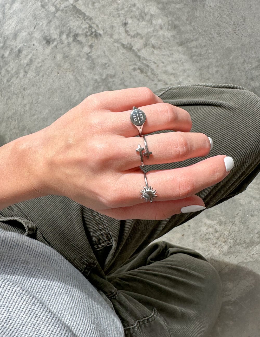 Silver Faith Over Fear Ring - A-1 Thread Vault