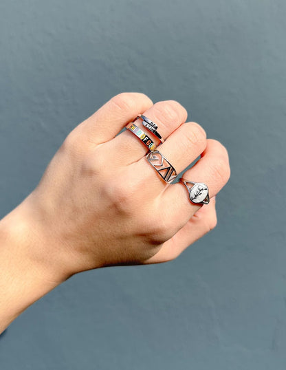 Silver Highs and Lows Statement Ring - A-1 Thread Vault