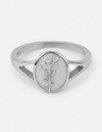 Silver Wildflower Signet Ring - A-1 Thread Vault
