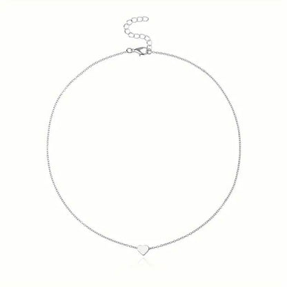 Simple Exquisite Heart-Shaped Pendant Alloy Necklace - A-1 Thread Vault
