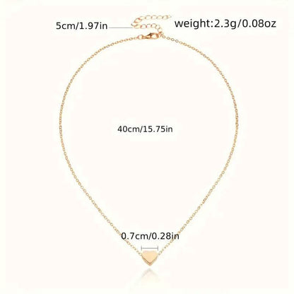 Simple Exquisite Heart-Shaped Pendant Alloy Necklace - A-1 Thread Vault