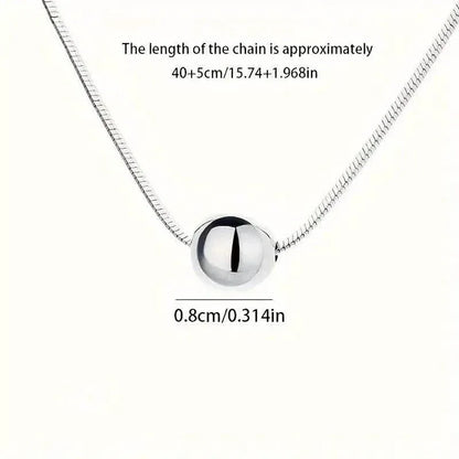 Simple Retro Bohemian Style 925 Sterling Silver Necklace with Small Ball Pendant - A-1 Thread Vault