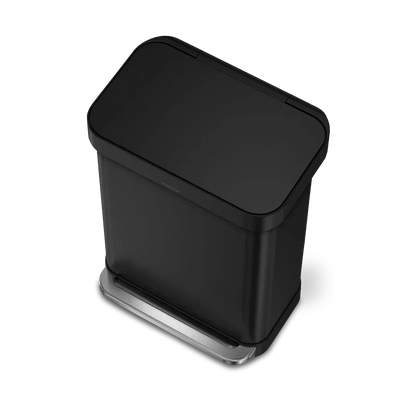 simplehuman 55-Liter Matte Black Indoor Kitchen Hinged Lid Trash Can - A-1 Thread Vault