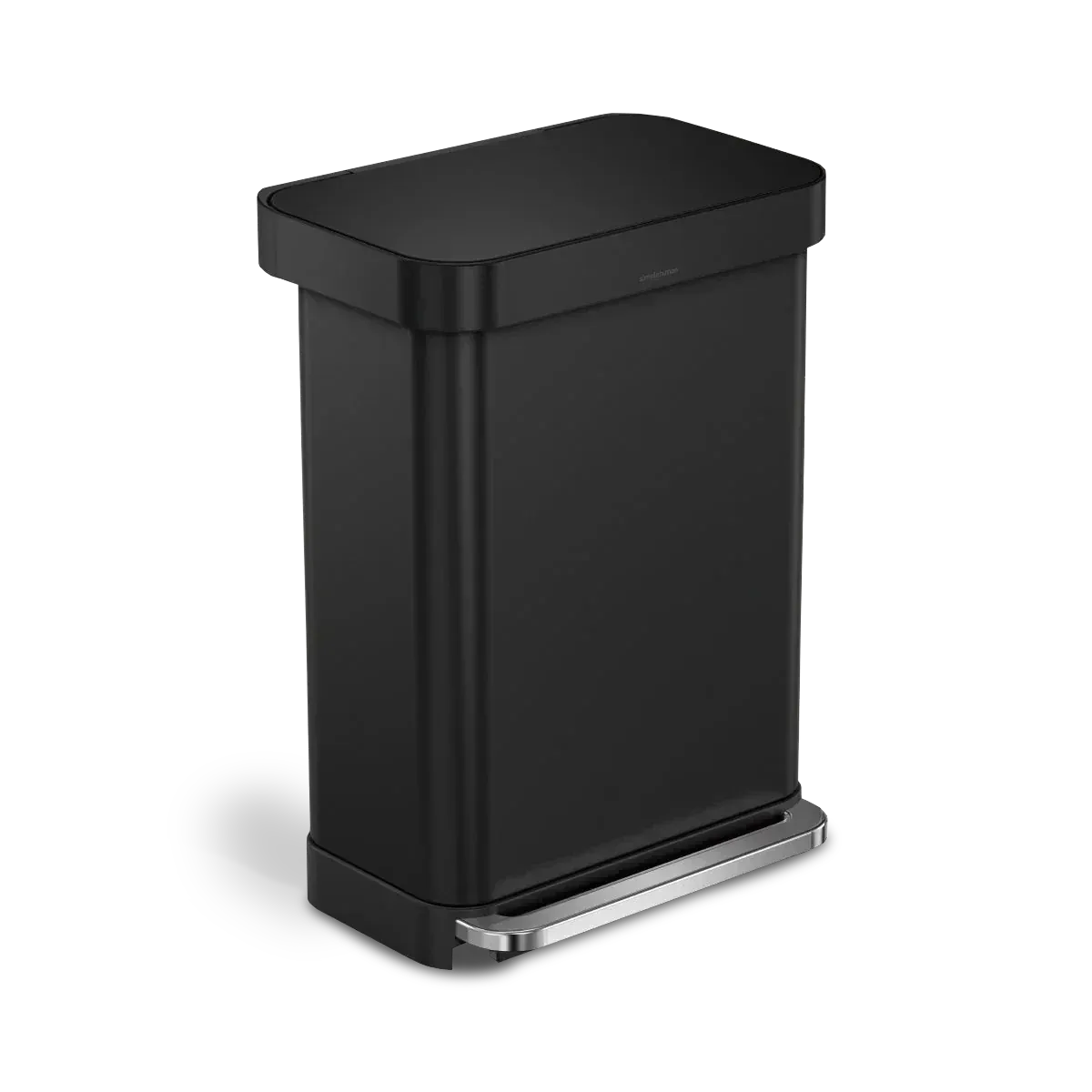 simplehuman 55-Liter Matte Black Indoor Kitchen Hinged Lid Trash Can - A-1 Thread Vault