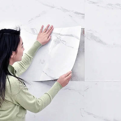 Simulated Thick Marble Tile Floor Self-adhesive Sticker - A-1 Thread Vault