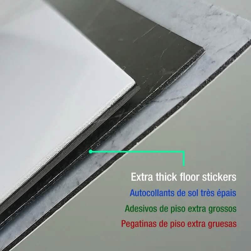 Simulated Thick Marble Tile Floor Self-adhesive Sticker - A-1 Thread Vault