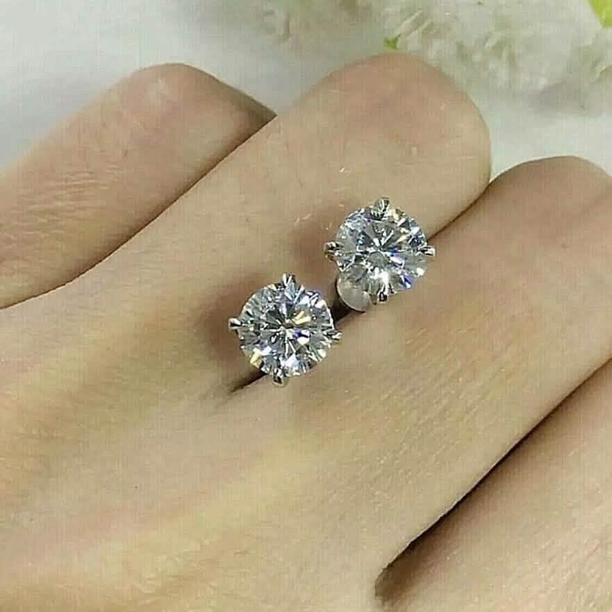 Single 0.40CT Real Genuine Diamond Stud Earring 14k Solid Gold Wow - A-1 Thread Vault