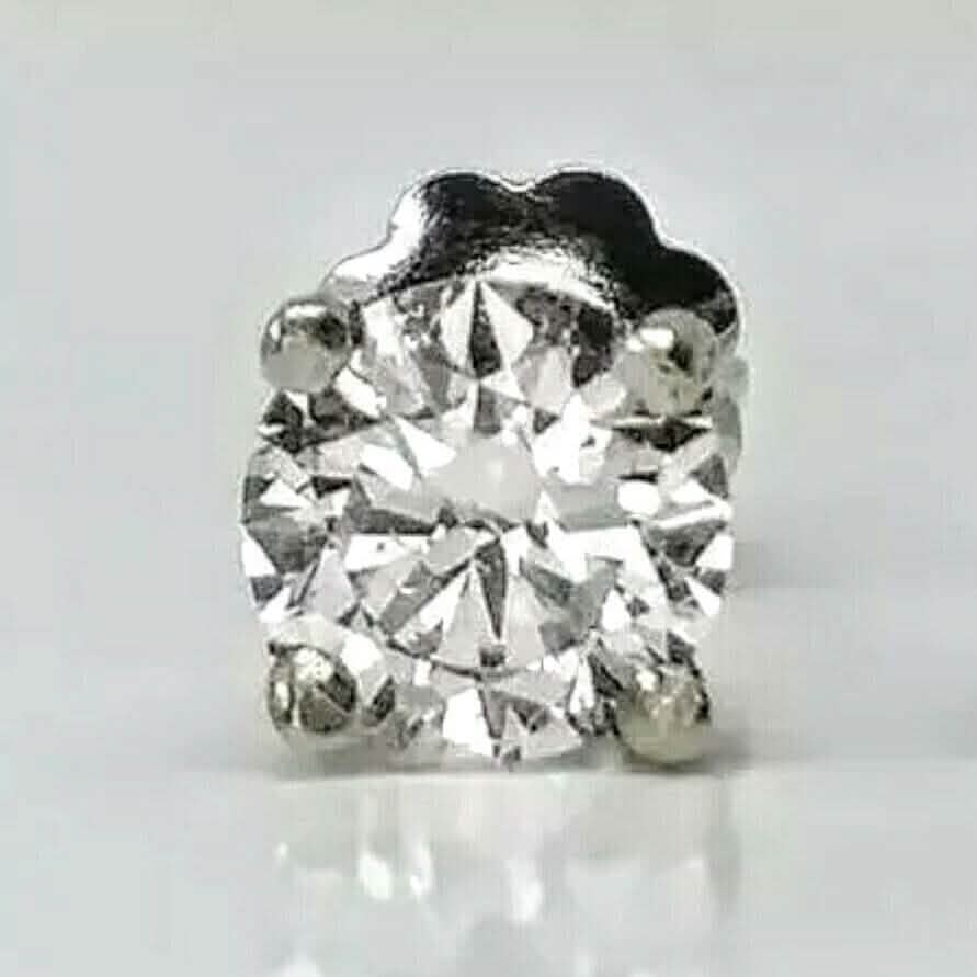 Single 0.40CT Real Genuine Diamond Stud Earring 14k Solid Gold Wow - A-1 Thread Vault