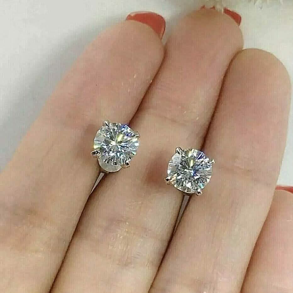 Single 0.40CT Real Genuine Diamond Stud Earring 14k Solid Gold Wow - A-1 Thread Vault