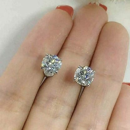 Single 0.40CT Real Genuine Diamond Stud Earring 14k Solid Gold Wow - A-1 Thread Vault