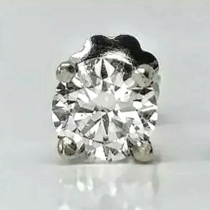 Single 0.40CT Real Genuine Diamond Stud Earring 14k Solid Gold Wow - A-1 Thread Vault