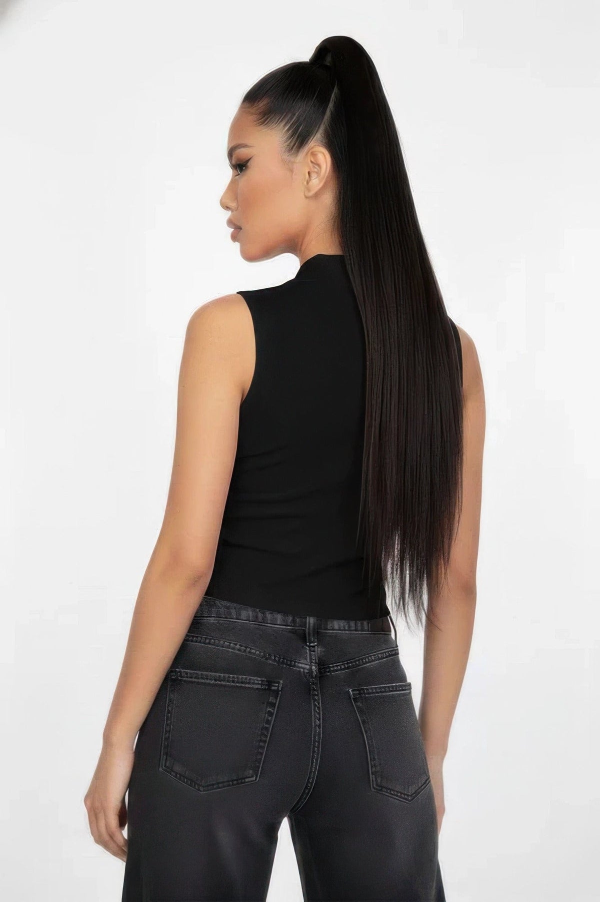Slim-fit Sleeveless Polo Collar Crop Top - A-1 Thread Vault