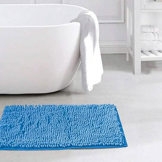 Slip-Resistant Shag Anna Chenille Soft Absorbent Bath Mat Bathroom Rug 17" x 24" - A-1 Thread Vault