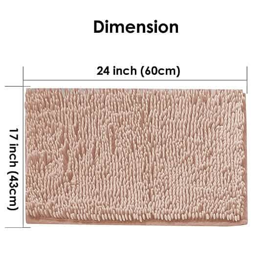 Slip-Resistant Shag Anna Chenille Soft Absorbent Bath Mat Bathroom Rug 17" x 24" - A-1 Thread Vault