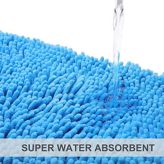 Slip-Resistant Shag Anna Chenille Soft Absorbent Bath Mat Bathroom Rug 17" x 24" - A-1 Thread Vault