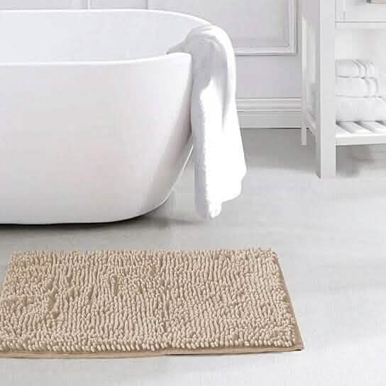 Slip-Resistant Shag Anna Chenille Soft Absorbent Bath Mat Bathroom Rug 17" x 24" - A-1 Thread Vault
