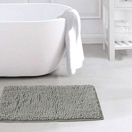 Slip-Resistant Shag Anna Chenille Soft Absorbent Bath Mat Bathroom Rug 17" x 24" - A-1 Thread Vault