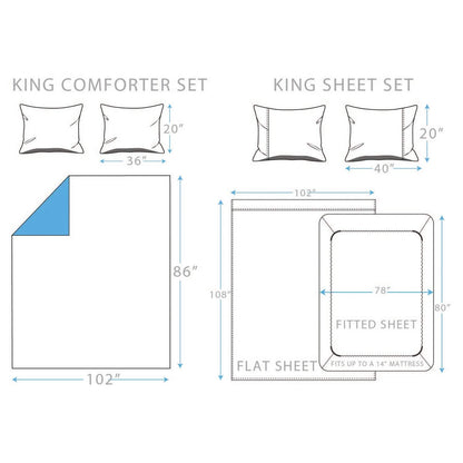 Sloane Street Ogee Bed in a Bag with Solid Reverse Comforter - A-1 Thread Vault