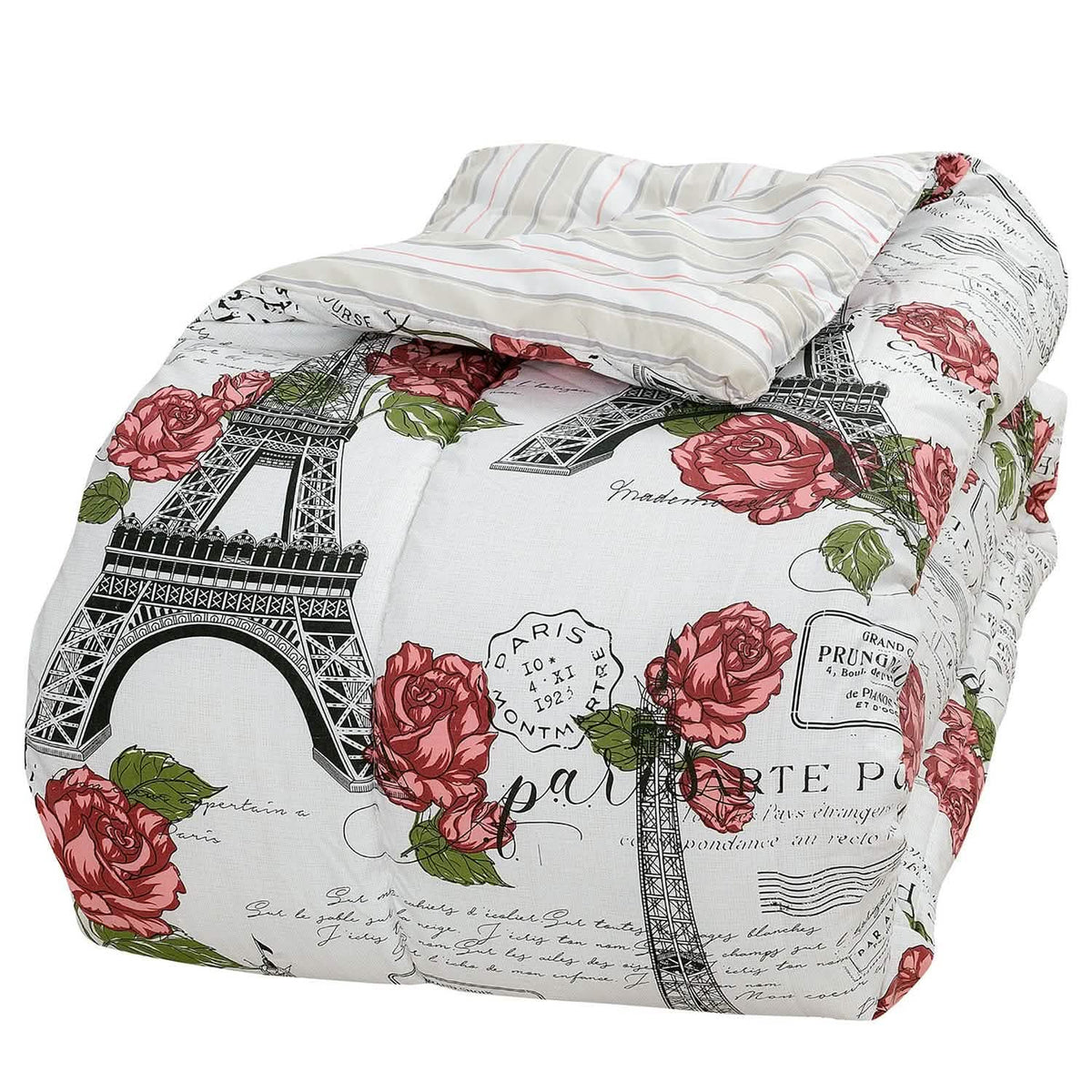 Sloane Street Paris Rose Eiffel Tower Reversible Bed in a Bag - A-1 Thread Vault