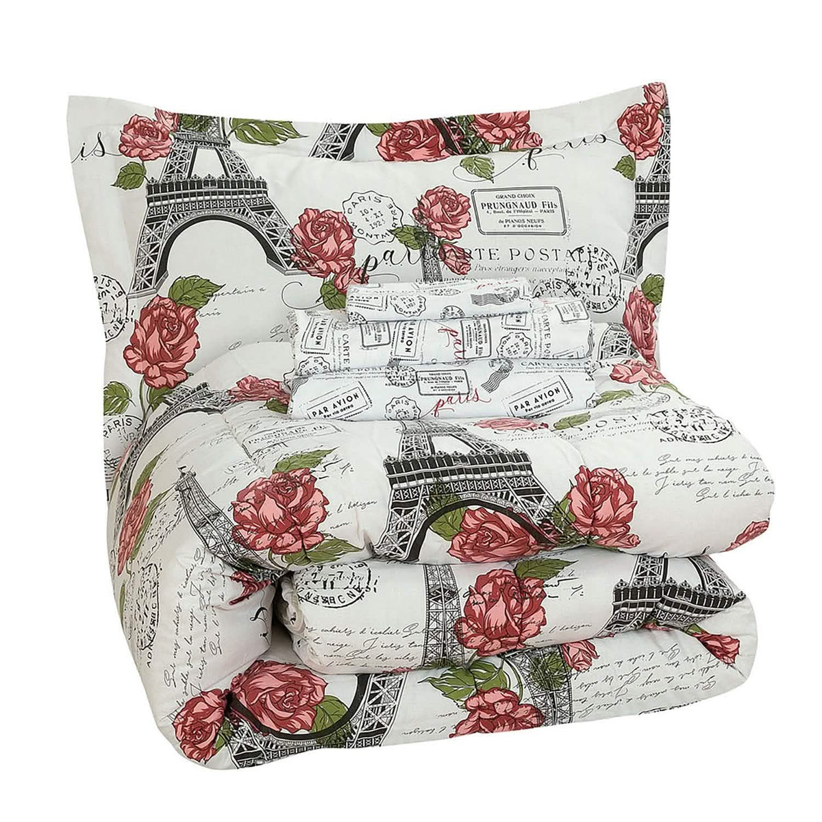 Sloane Street Paris Rose Eiffel Tower Reversible Bed in a Bag - A-1 Thread Vault