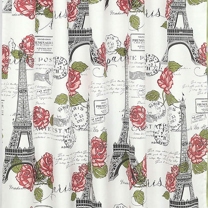 2-Piece Set: Sloane Street Paris Rose Eiffel Tower Window Curtain Panel Pair - A-1 Thread Vault