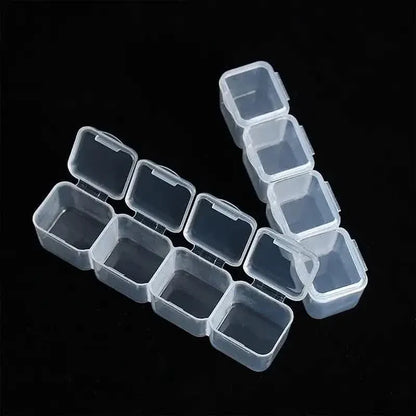 Small 28 Grids Diamond Box Clear Plastic Jewelry Craft Storage Container - A-1 Thread Vault