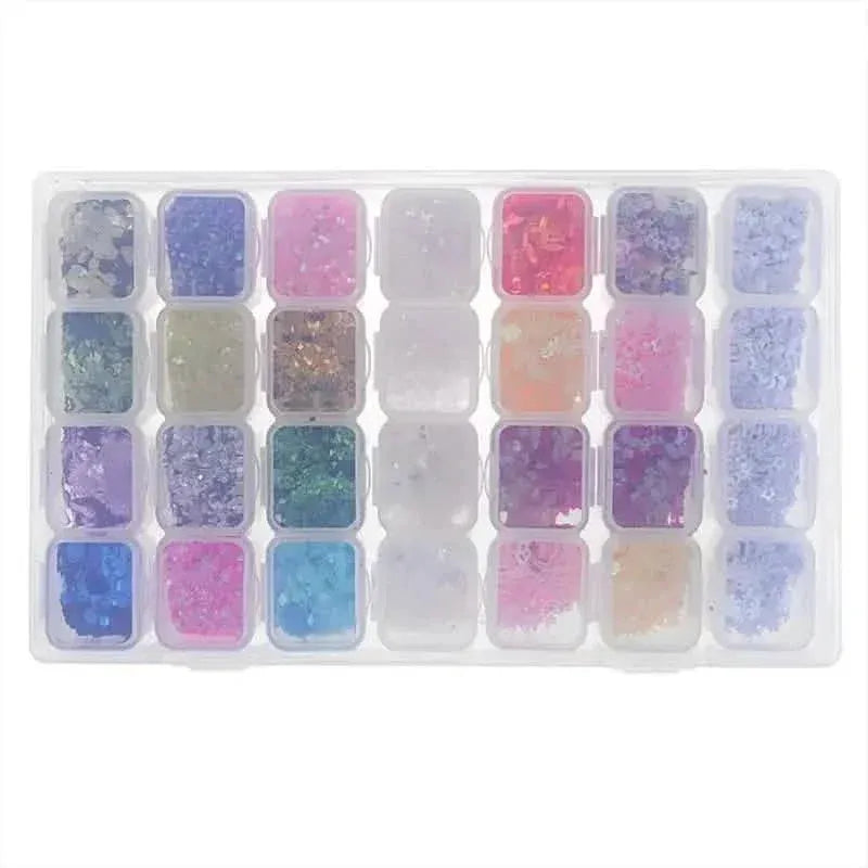 Small 28 Grids Diamond Box Clear Plastic Jewelry Craft Storage Container - A-1 Thread Vault