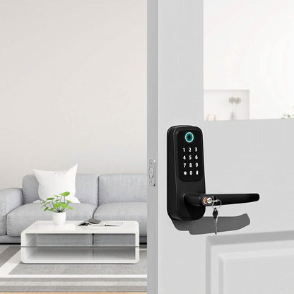 Smart Door Lock with Handle Fingerprints Passcode Keys Fobs App Control - A-1 Thread Vault