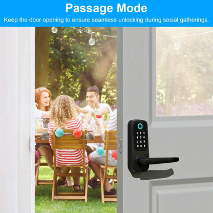 Smart Door Lock with Handle Fingerprints Passcode Keys Fobs App Control - A-1 Thread Vault