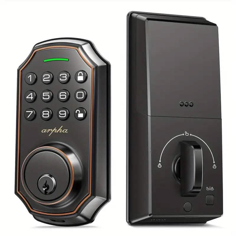 Smart Keypad Door Deadbolt Lock Set with 100-Code Keyless Entry and Anti-Peeking Password - A-1 Thread Vault