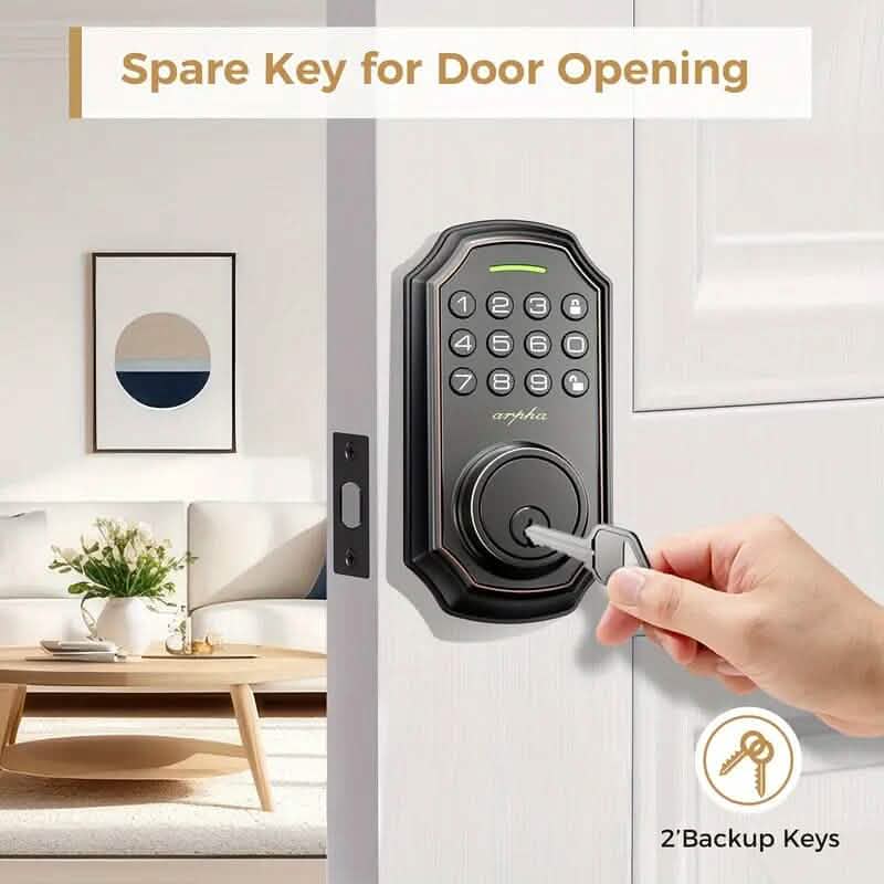 Smart Keypad Door Deadbolt Lock Set with 100-Code Keyless Entry and Anti-Peeking Password - A-1 Thread Vault