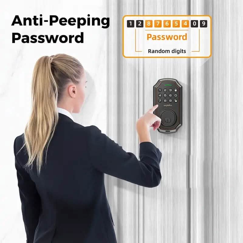 Smart Keypad Door Deadbolt Lock Set with 100-Code Keyless Entry and Anti-Peeking Password - A-1 Thread Vault