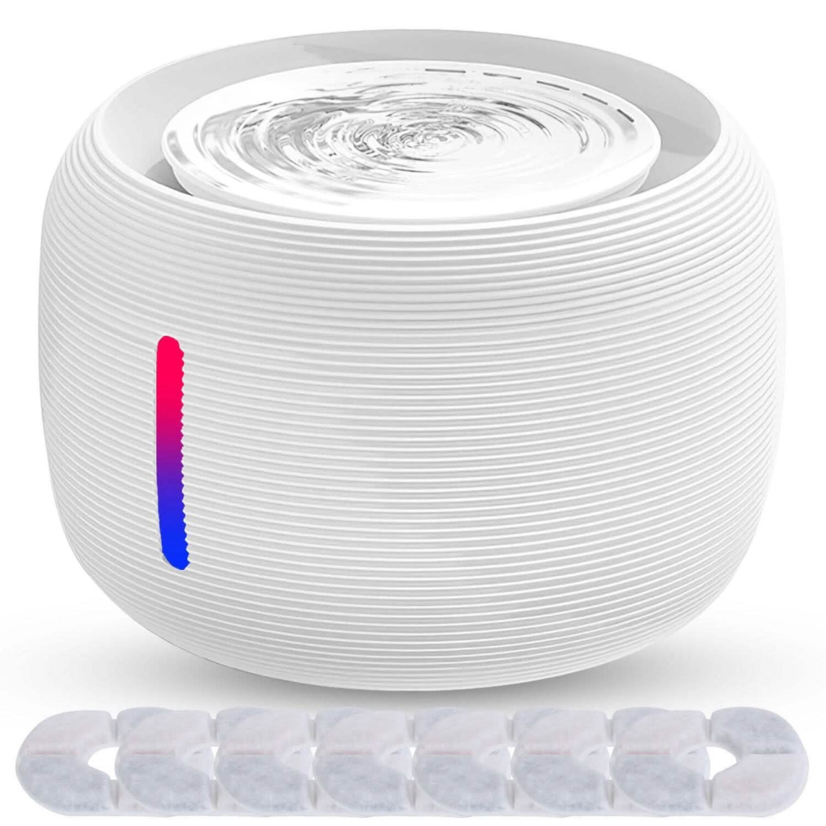 Smart Pet Drinking Fountain with LED Light 7-Pack Replaceable Water Filters - A-1 Thread Vault