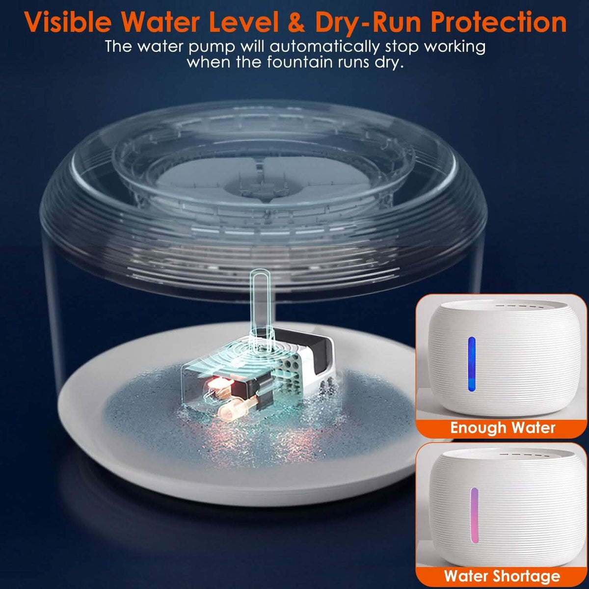 Smart Pet Drinking Fountain with LED Light 7-Pack Replaceable Water Filters - A-1 Thread Vault