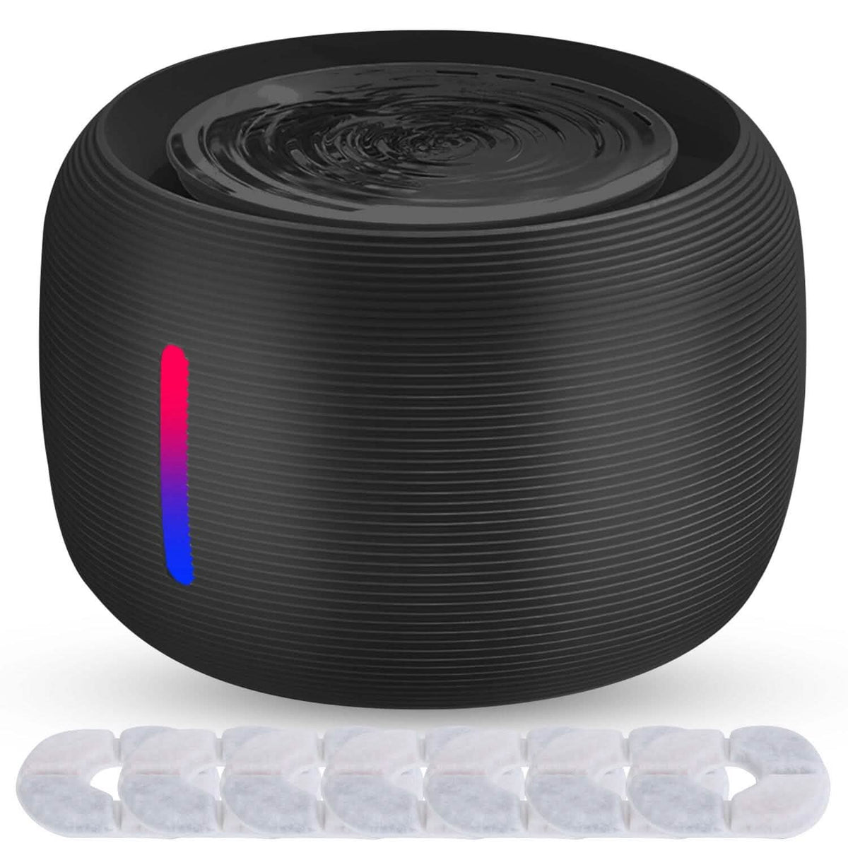 Smart Pet Drinking Fountain with LED Light 7-Pack Replaceable Water Filters - A-1 Thread Vault