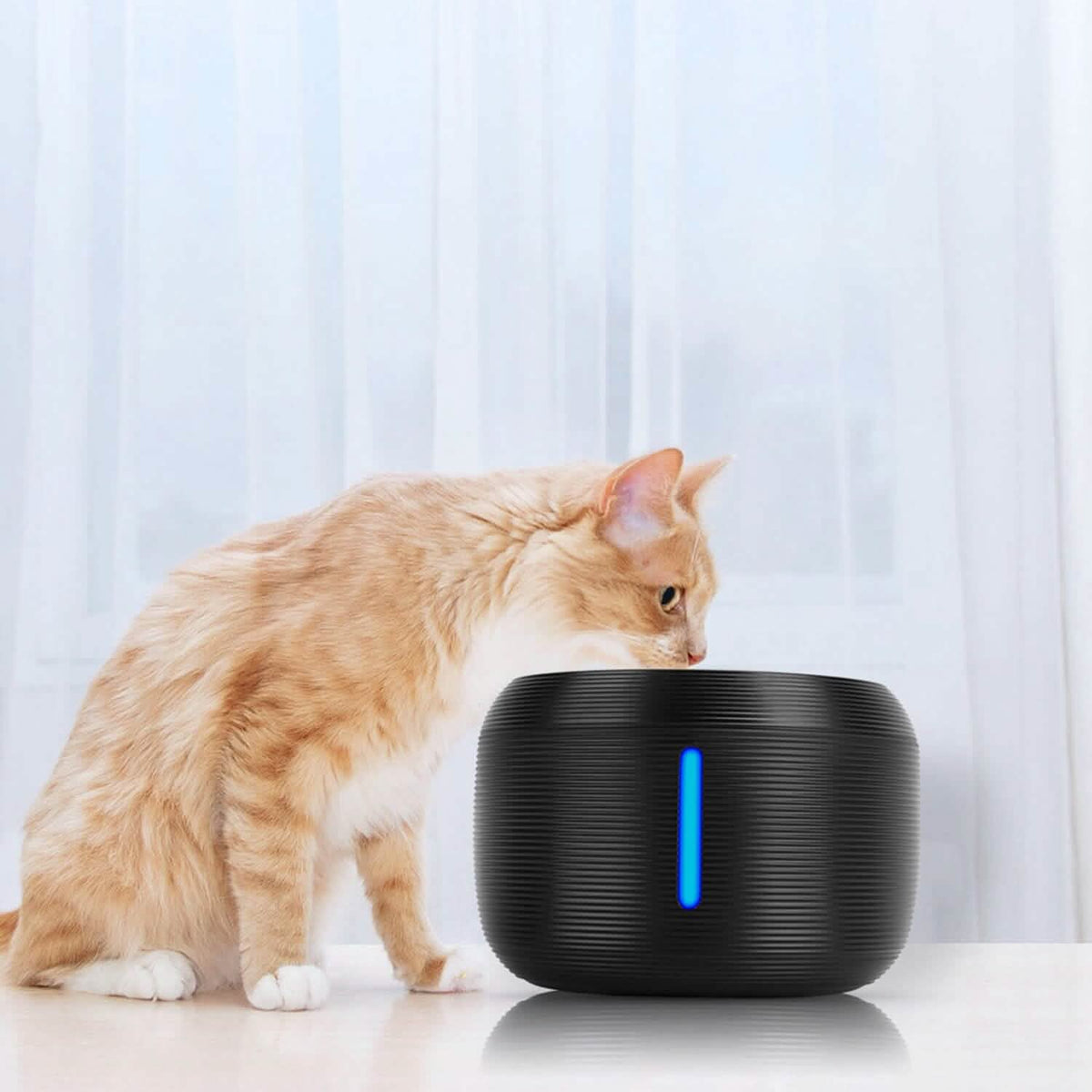 Smart Pet Drinking Fountain with LED Light 7-Pack Replaceable Water Filters - A-1 Thread Vault